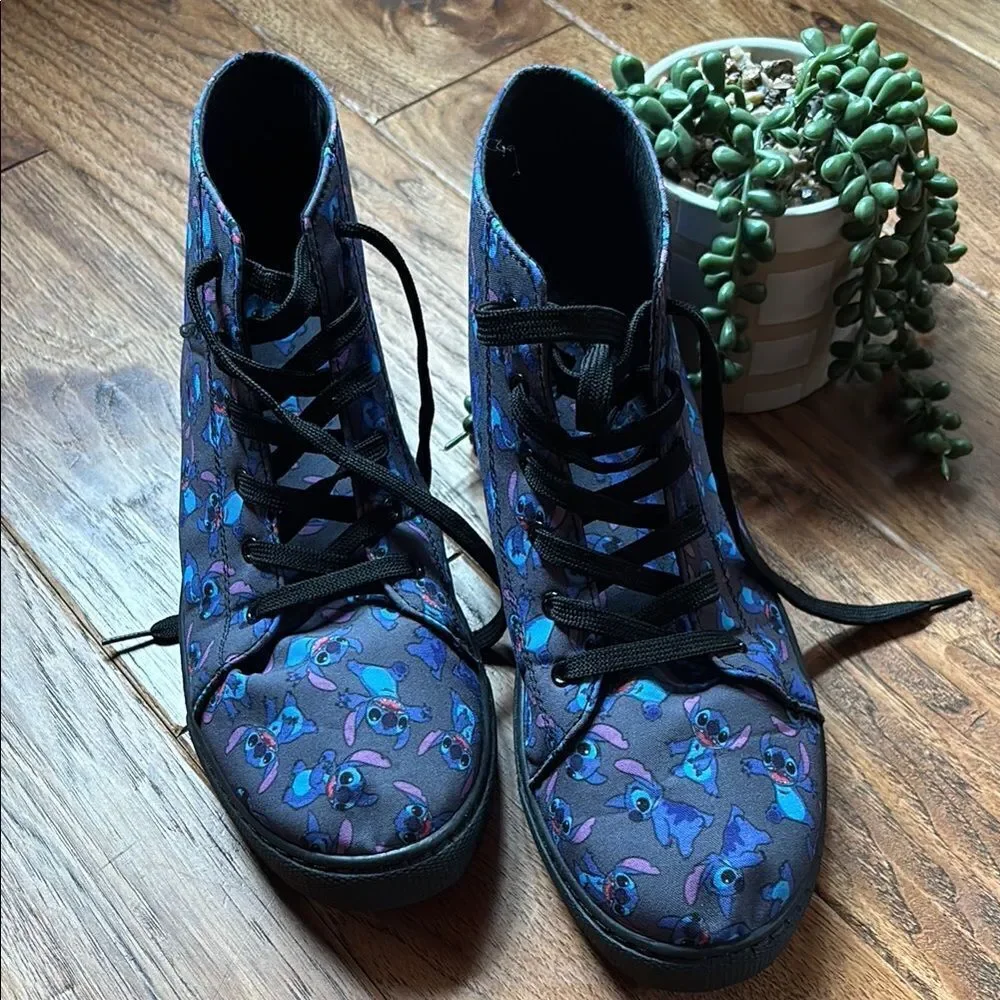 Lilo Blue Patterned High-Top Shoes - Picture 2 of 14
